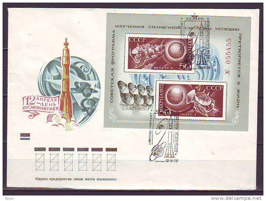 USSR / RUSSIA - SPACE - 20 Y  SPUTNIK - FDC -  1973 - UdSSR