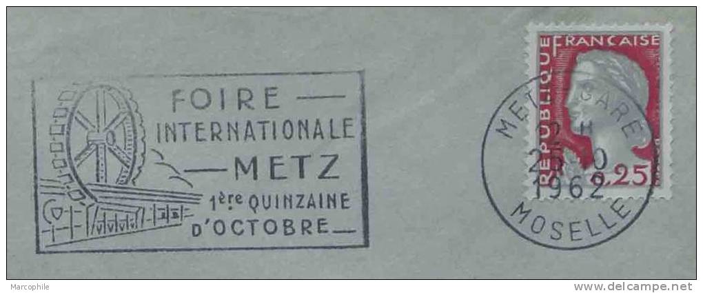 FRANCE - METZ - MARIANNE DE DECARIS  / 1962 OB. SECAP ILLUSTREE SUR LETTRE (ref 2260) - 1960 Marianne De Decaris