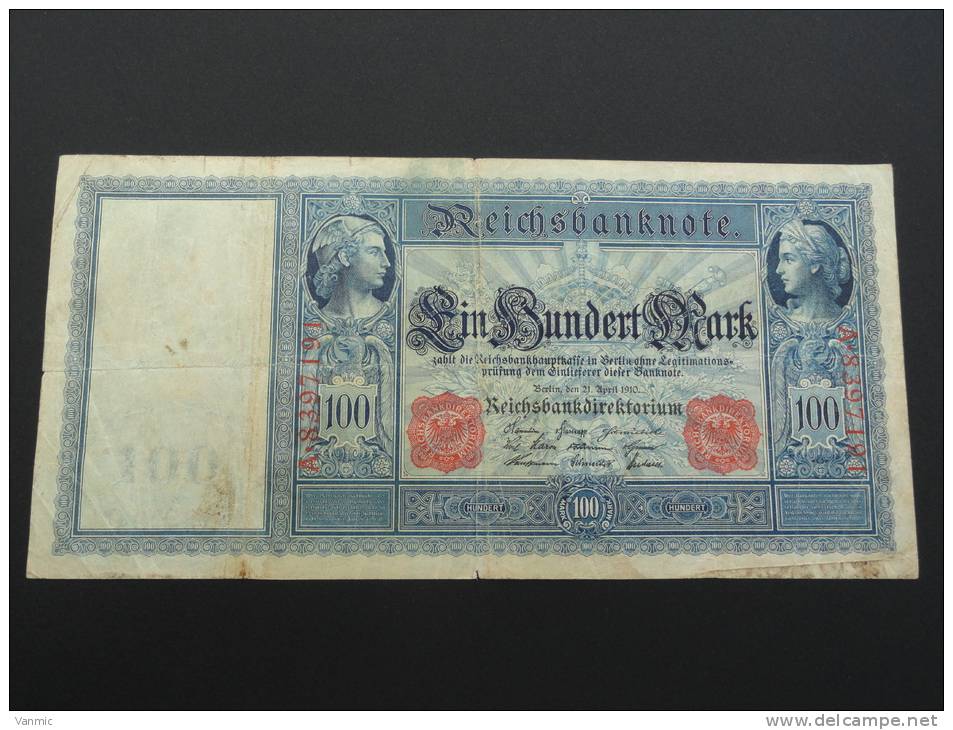 1910 - Billet 100 Mark - Allemagne - Rouge - A 8397191 - 100 Mark