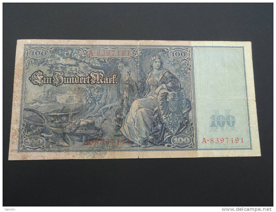 1910 - Billet 100 Mark - Allemagne - Rouge - A 8397191 - 100 Mark