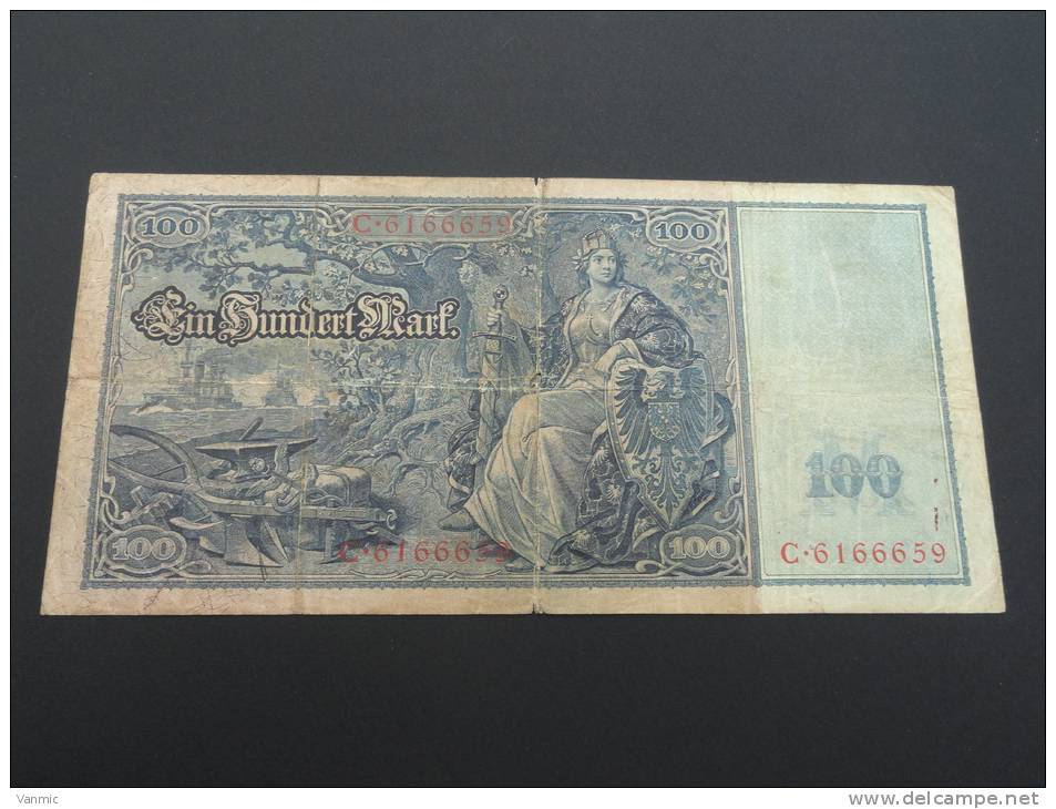 1910 - Billet 100 Mark - Allemagne - Rouge - C 6166659 - 100 Mark
