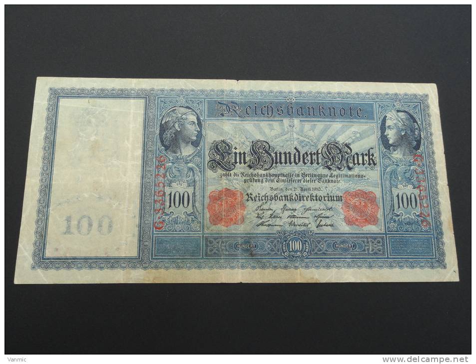 1910 - Billet 100 Mark - Allemagne - Rouge - G 3365226 - 100 Mark