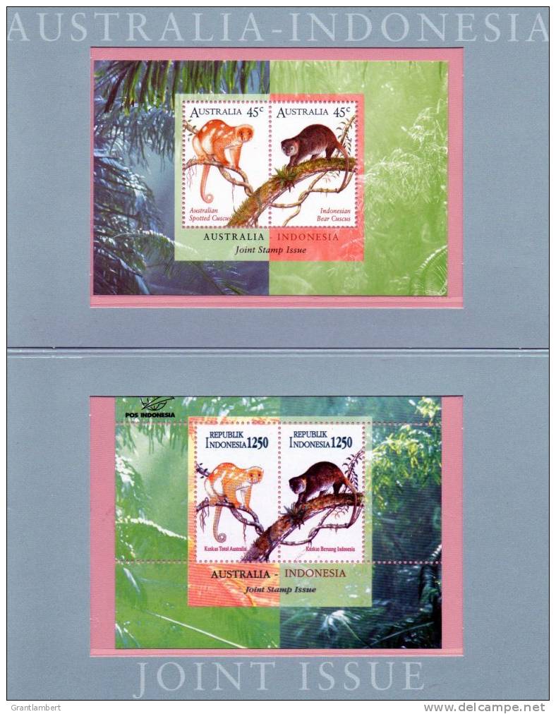 Australia 1996 Joint Issue Indonesia Presentation Pack - 2 Minisheets - See 2nd Scan - Presentation Packs