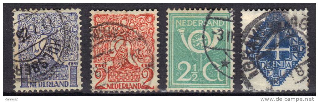 A  951 Pays-Bas >   (Wilhelmine) > 1910-29 > Oblitérés  N ° 107/110 - Used Stamps