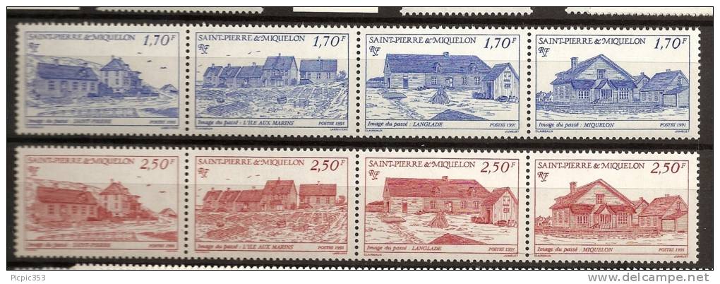 SPM - Saint Pierre Et Miquelon 537 à 544 ** (2 Bandes Complètes) - Unused Stamps