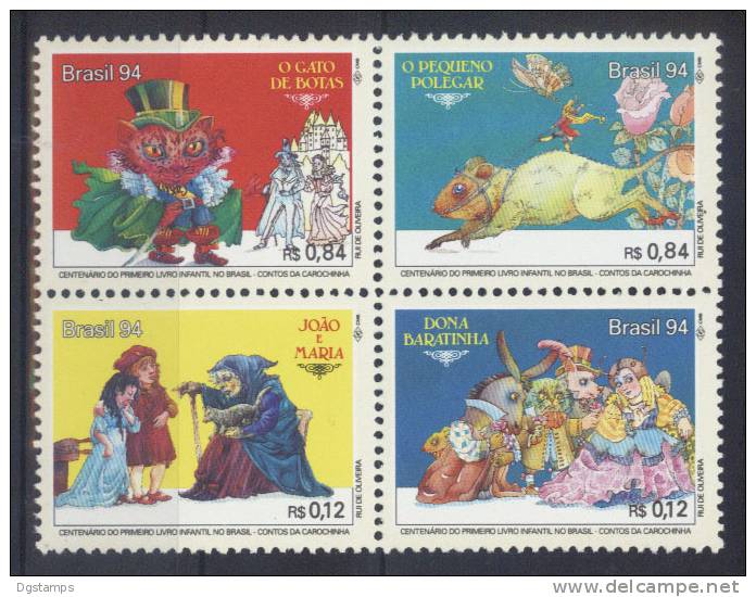 Brasil 1994 YT2207-10 **  Centenario Primer Libro Infantil: El Gato Con Botas, Pulgarcito, Joao E Maria, Dona Baratinhai - Unused Stamps