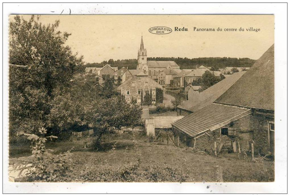 Redu - Panorama Du Centre Du Village - 1939 - Edit. G. Préaux ,et Cie, Ghlin - Carte D'un Carnet - Autres & Non Classés