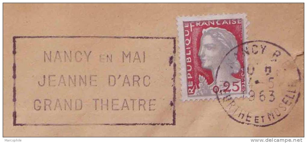 FRANCE - NANCY - MARIANNE DE DECARIS - JEANNE D ARC / 1963 OB. SECAP SUR LETTRE (ref 2255) - 1960 Marianne Of Decaris