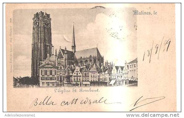 66412)cartolina Illustratoria  Malines - L´eglise St. Rombaut - Altri & Non Classificati