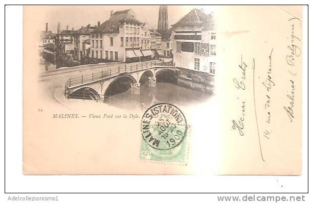 66413)cartolina Illustratoria  Malines - Vieux Pont Sur La Dyle - Altri & Non Classificati