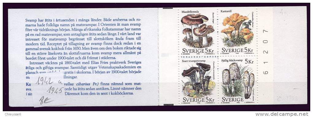 Suède ** N° 1942 à 1945 - Champignons - Nuevos