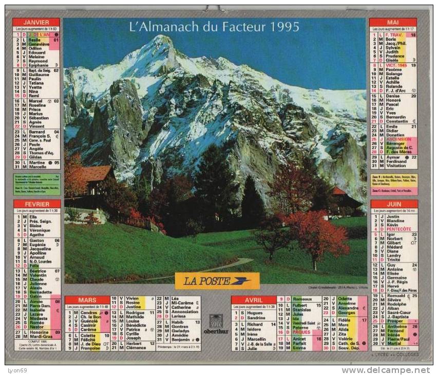 ALMANACH DU FACTEUR  1995  EDITEUR - Big : 1991-00