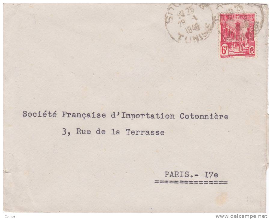 Belle Lettre Tunisie, 6f, 1949, S.A.T.A. Sousse /381 - Brieven En Documenten