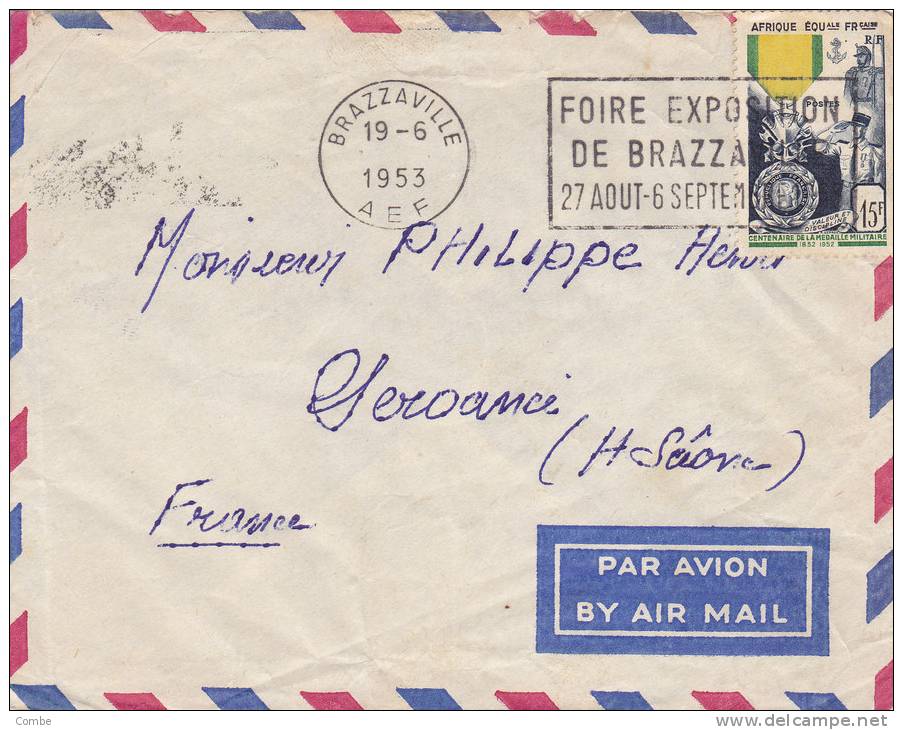Belle  Lettre A.E.F.,1953, Brazzaville/653 - Storia Postale