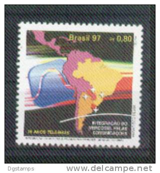 Brasil 1997 YT2340 ** Integracion MERCOSUR Por Las Comunicaciones. 25 Años TELEBRAS. Mapa - Unused Stamps