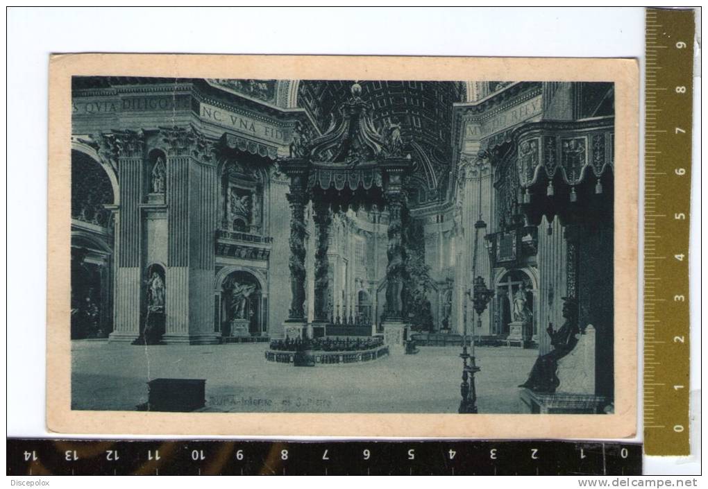 E875 Roma - Basilica Di San Pietro - Interno - Old Mini Card / Viaggiata 1929 - San Pietro