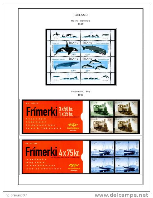 ICELAND STAMP ALBUM PAGES 1873-2011 (159 color illustrated pages)