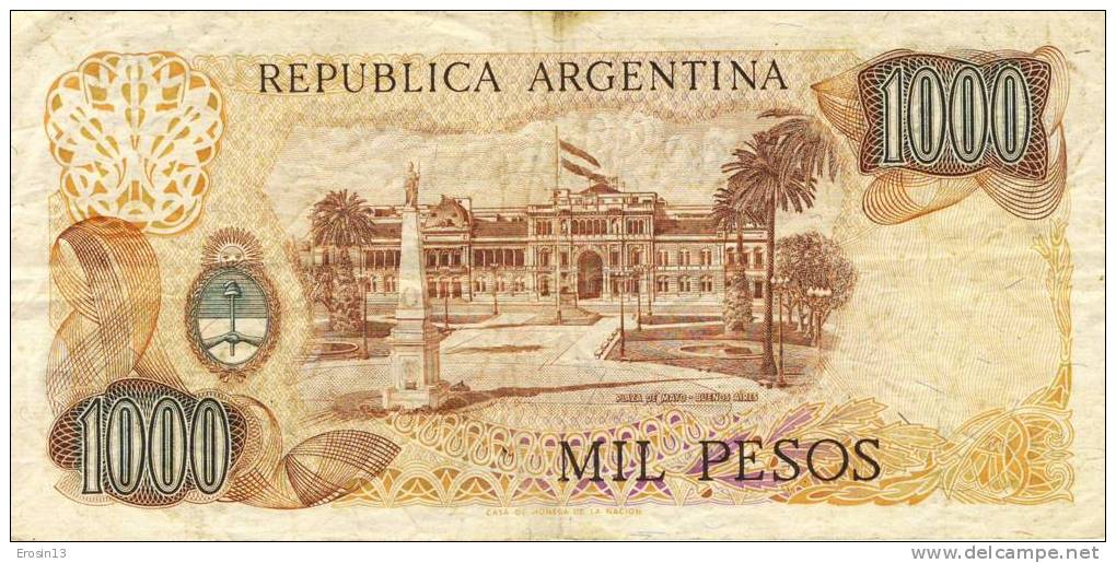 ARGENTINE - BILLET - 1000 Pesos - Général SAN MARTIN  En Bon état - Argentina