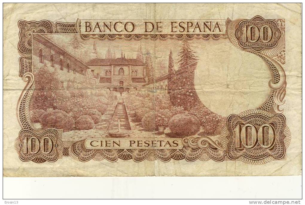 ESPAGNE  - BILLET - ESPAGNE.................1 00 PESETAS Manuel De FALLA  - BON ETAT - 100 Peseten