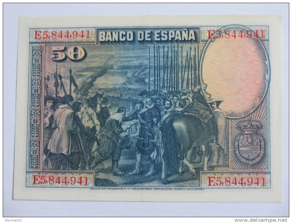 ESPAGNE - 50 Pesetas - Cincuenta Pestas - 15.8.1928 .El Banco De Espana. Billet Proche Du Neuf !!! - 100 Pesetas