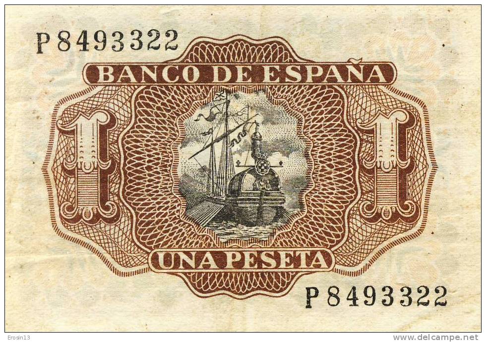 ESPAGNE  - BILLET - Espagne 1 Peseta 22 Juillet 1953 - BON ETAT - 100 Peseten