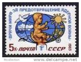 USSR Russia 1983 Physicians Against Nuclear War Movement Soviet Anti-Nuclear Warfare Dove Globe Health MNH Michel 5336 - Other & Unclassified