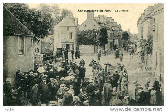 N°16148 -cpa Ste Honorine Du Fay -le Marché- SUPERBE- - Other & Unclassified