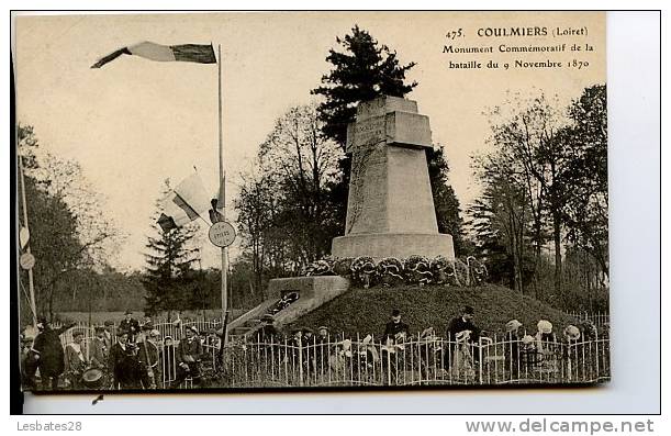 CPA 45.-COULMIERS.monument Commémoratif, Bataille Du 9 11 1870- -Scènes &amp; Types-DEC SA 2011  558 - Coulmiers