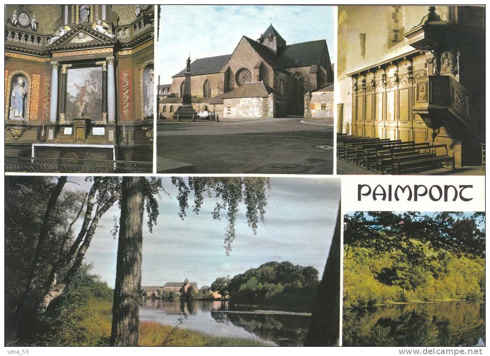 MX 8340-PAIMPONT -Ancienne Eglise Abbatiale-Boiseries Du Choeur Et De La Nef-L'étang Et La Vue Générale Sur L'abbaye - Paimpont