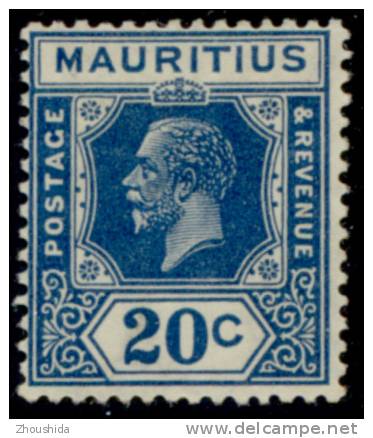 Maurice (mauritius) George V 20C Dark Blue MH - Mauritius (1968-...)