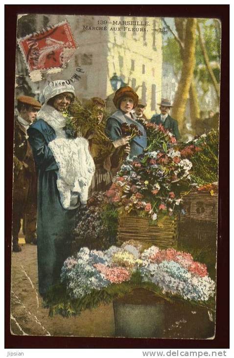 Cpa Du  13  Marseille  Marché Aux  Fleurs  LEM7 - Petits Métiers