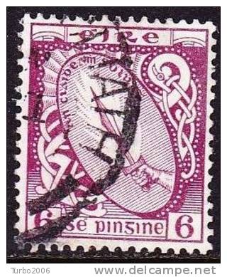 IRELAND EIRE 1922 National Symbols WM 1 6 Pg Purper Michel 48 A - Gebruikt