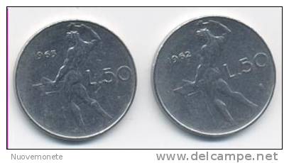ITALIA MONETE DA 50 LIRE VULCANO 1962 E 1963 - 50 Lire