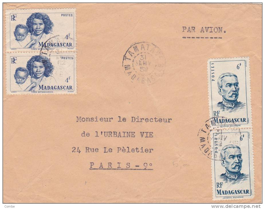 Belle Lettre Madagascar 1952, Tamatave Pour La France /706 - Briefe U. Dokumente