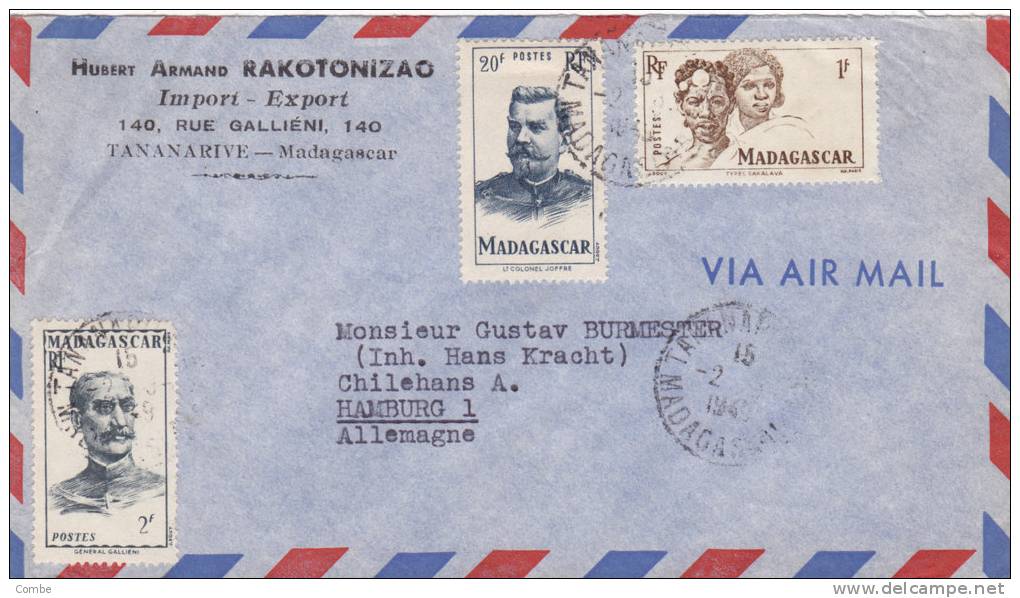 Belle Lettre Madagascar 1949, Tananarive Pou L'Allemagne /711 - Lettres & Documents