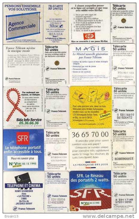 TELECARTES - FRANCE - LOT (N°7) De 10 Télécartes - 1995 - 1995