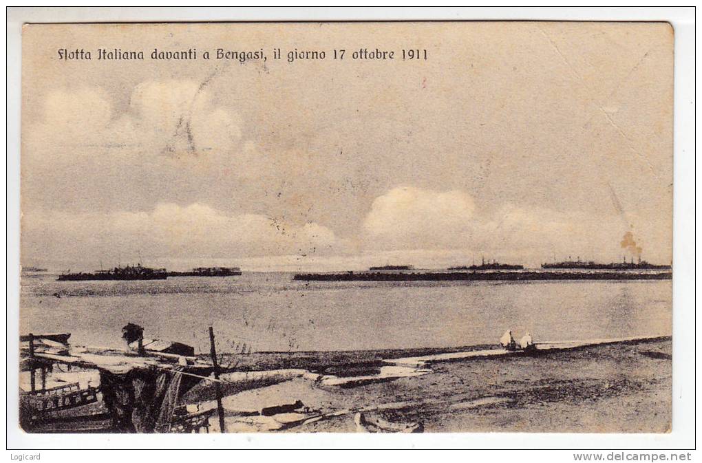 POSTA MILITARE FLOTTA ITALIANA DAVANTI BENGASI (GEN. CORSELLI) 17 OTTOBRE 1911 - Guerra