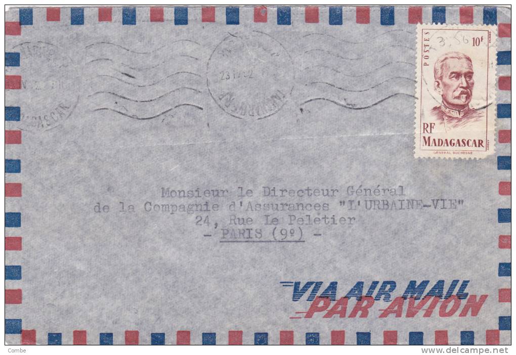 Belle Lettre Madagascar, 1947,Tananarive Pour Paris, Verso Ducrocq/737 - Storia Postale