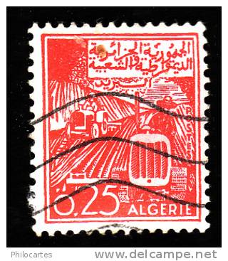 ALGERIE  1964  -  Y&T 393   - Tracteur  25c Rouge - Oblitéré - Algeria (1962-...)