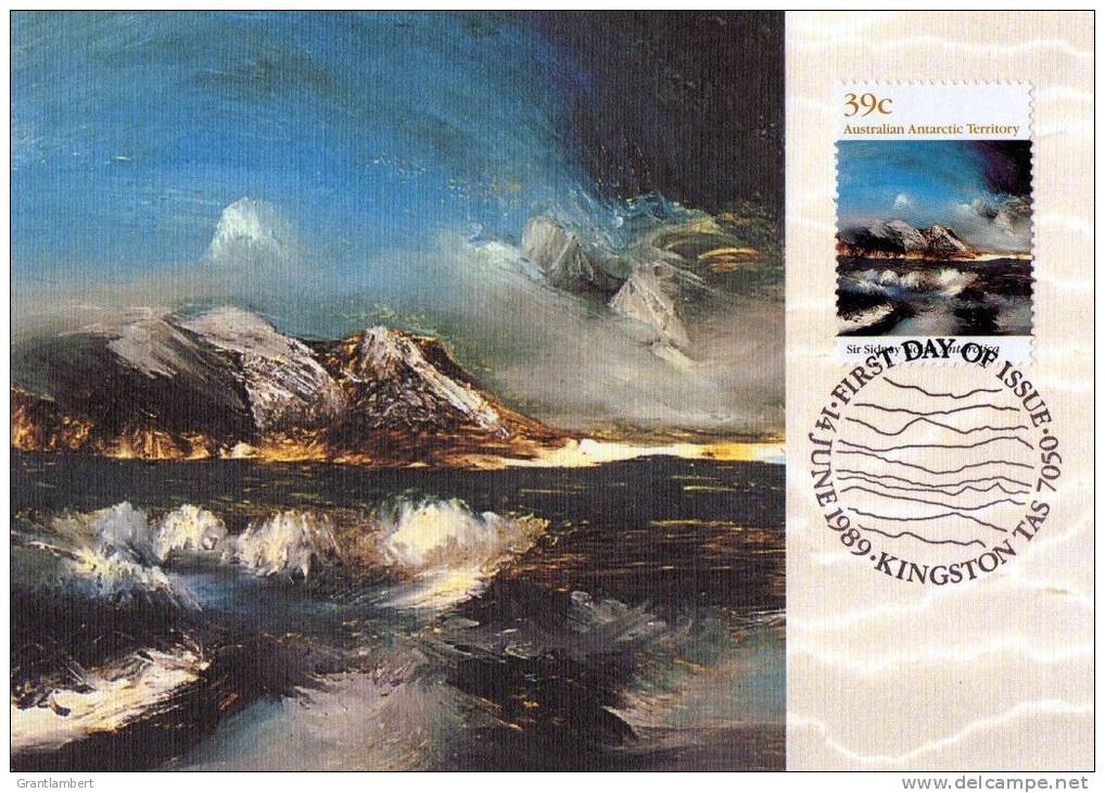 Australian Antarctic 1989 Landscapes 39c Antarctica By Nolan Maximum Card - Cartes-maximum