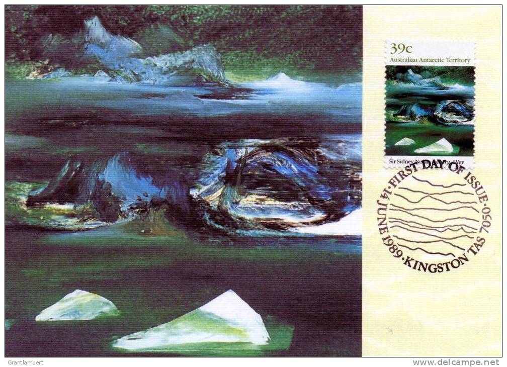 Australian Antarctic 1989 Landscapes 39c Iceberg Alley By Nolan Maximum Card - Maximum Cards