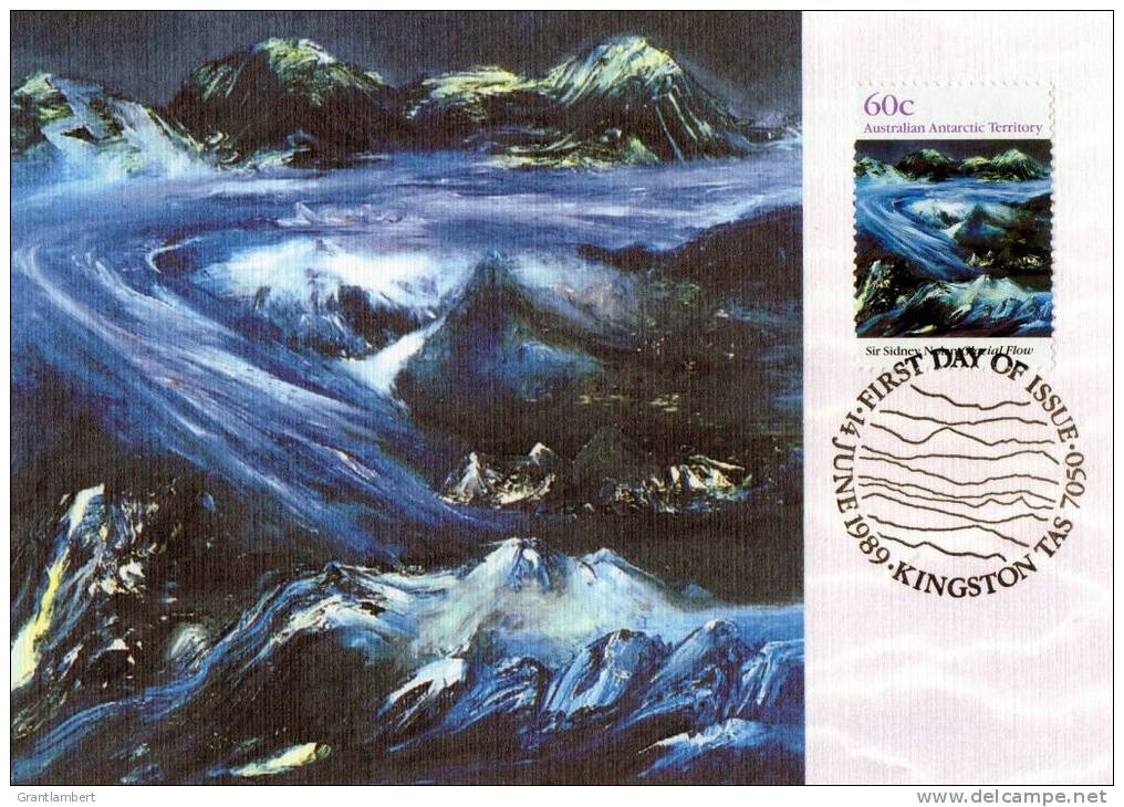 Australian Antarctic 1989 Landscapes 60c Glacial Flow By Nolan Maximum Card - Maximum Cards