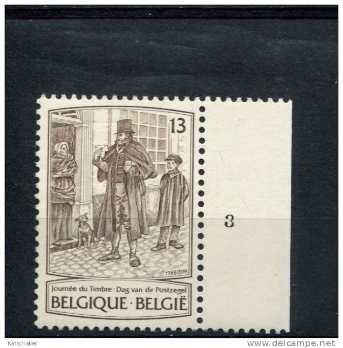 BELGIE POSTFRIS MINT NEVER HINGED OCB 1988 MET PLAATNUMMER START AAN POSTPRIJS - 1981-1990