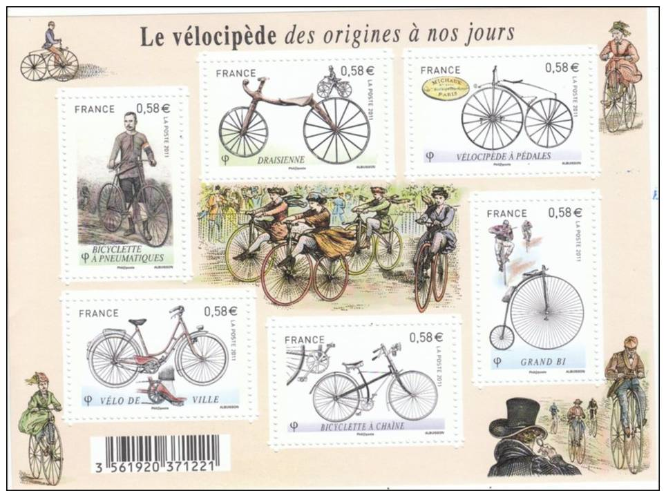 Bloc 2011 Neuf "Le Vélocipède Des Origines à Nos Jours" 6 Timbres à 0,58€ - Neufs