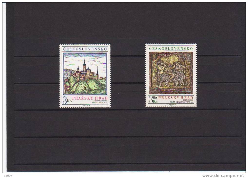 CECOSLOVACCHIA 1976 - CASTELLO DI PRAGA - 2 VAL. INTEGRI - Unused Stamps