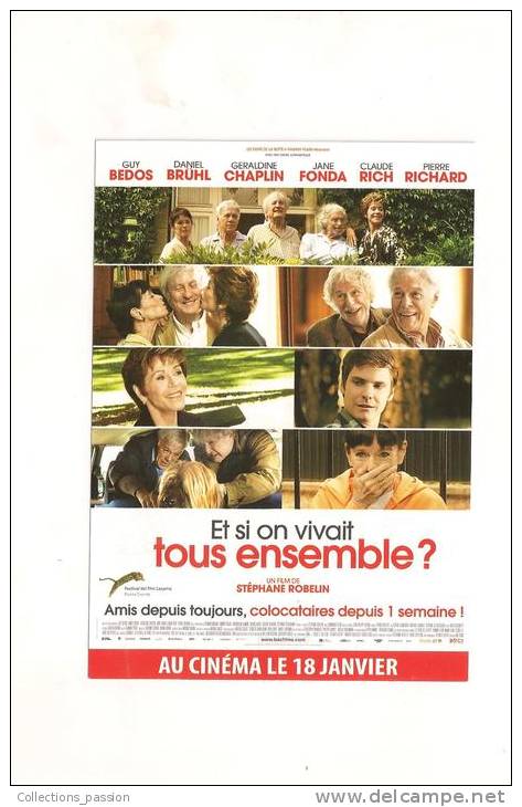 CP, Cinéma, Affiche, "Et Si On Vivait Tous Ensemble?", Film De S.Robelin 2012, Explications Recto/verso, écrite - Affiches Sur Carte