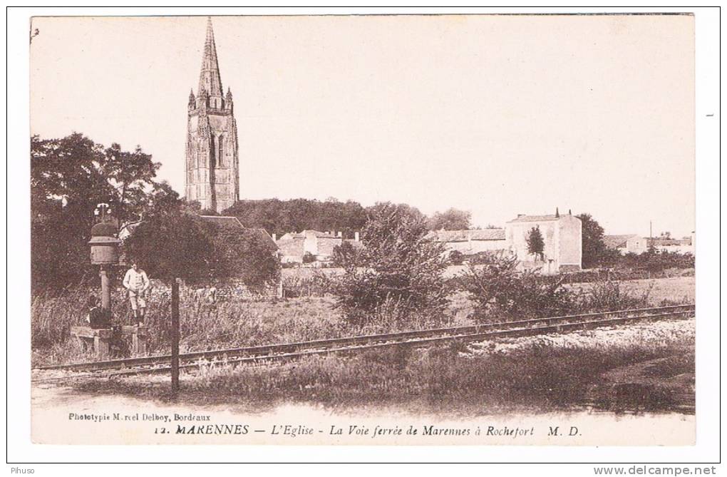 *1836*    MARENNES : L'Eglise- La Vote ( Ferree De Marennes A Rochefort) - Marennes