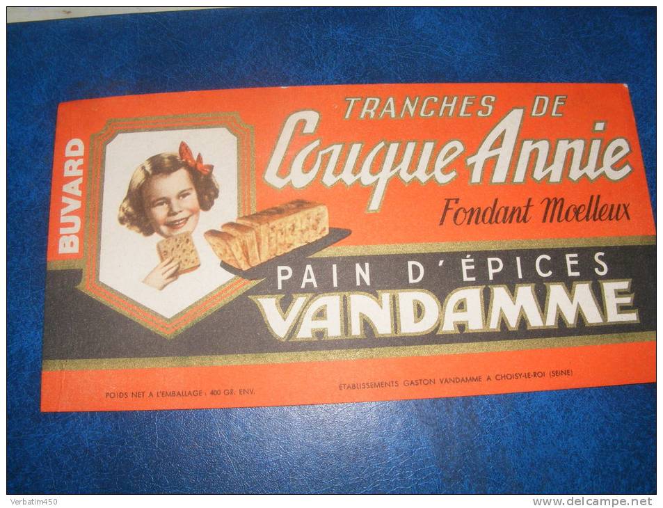 BUVARD...TRANCHES DE COUQUE ANNIE  PAIN D EPICE VANDAMME A CHOISY LE ROI - Pan De Especias