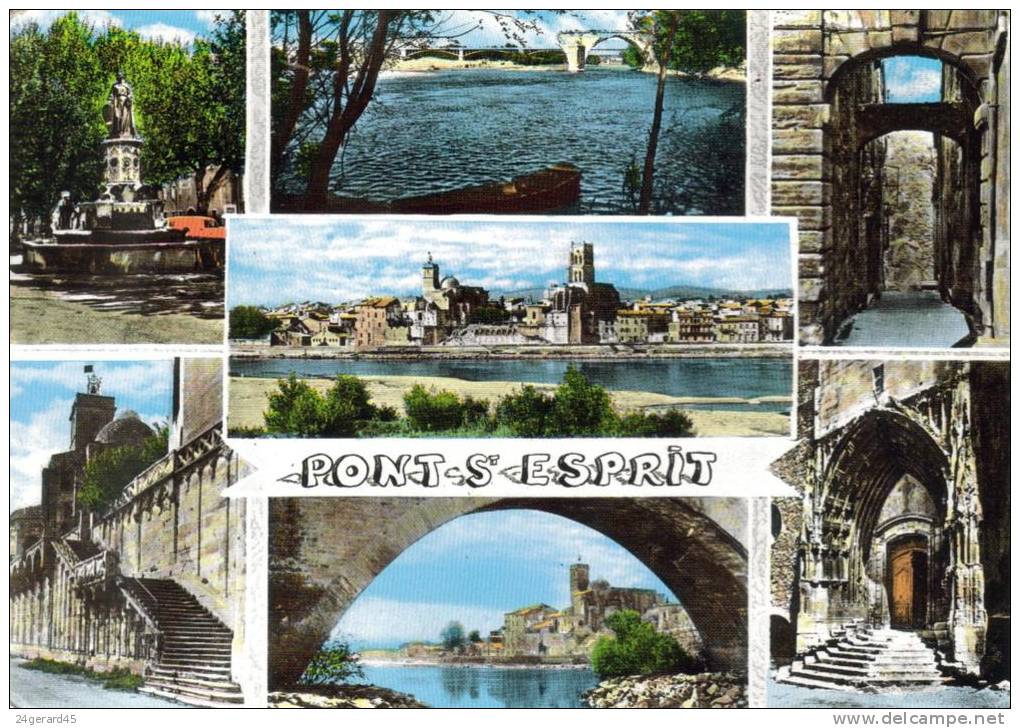 CPSM PONT SAINT ESPRIT (Gard) - 7 Vues - Pont-Saint-Esprit