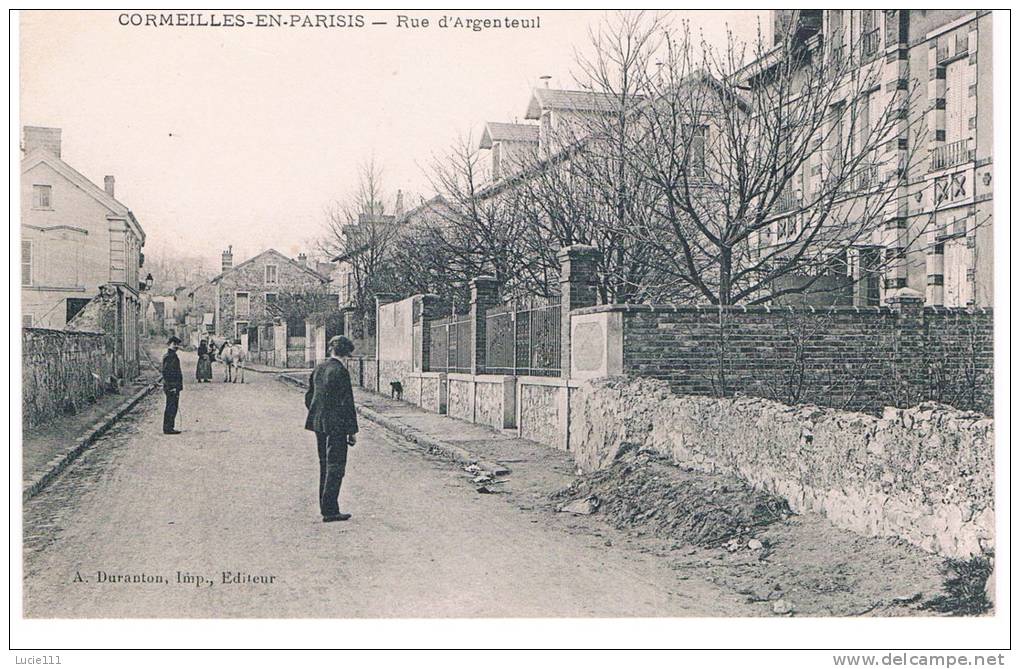 Rue De L'argenteuil Cpa Neuve  Animée - Cormeilles En Parisis